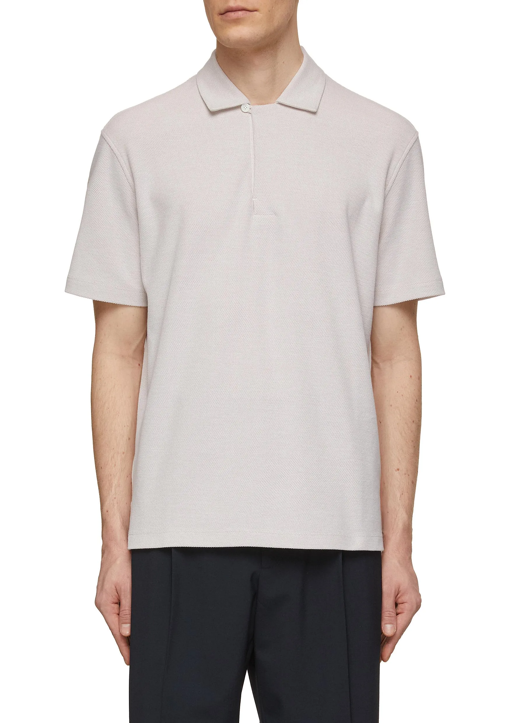 -----------ZEGNA  ---- ------------ ----Honeycomb Cotton Polo Shirt --