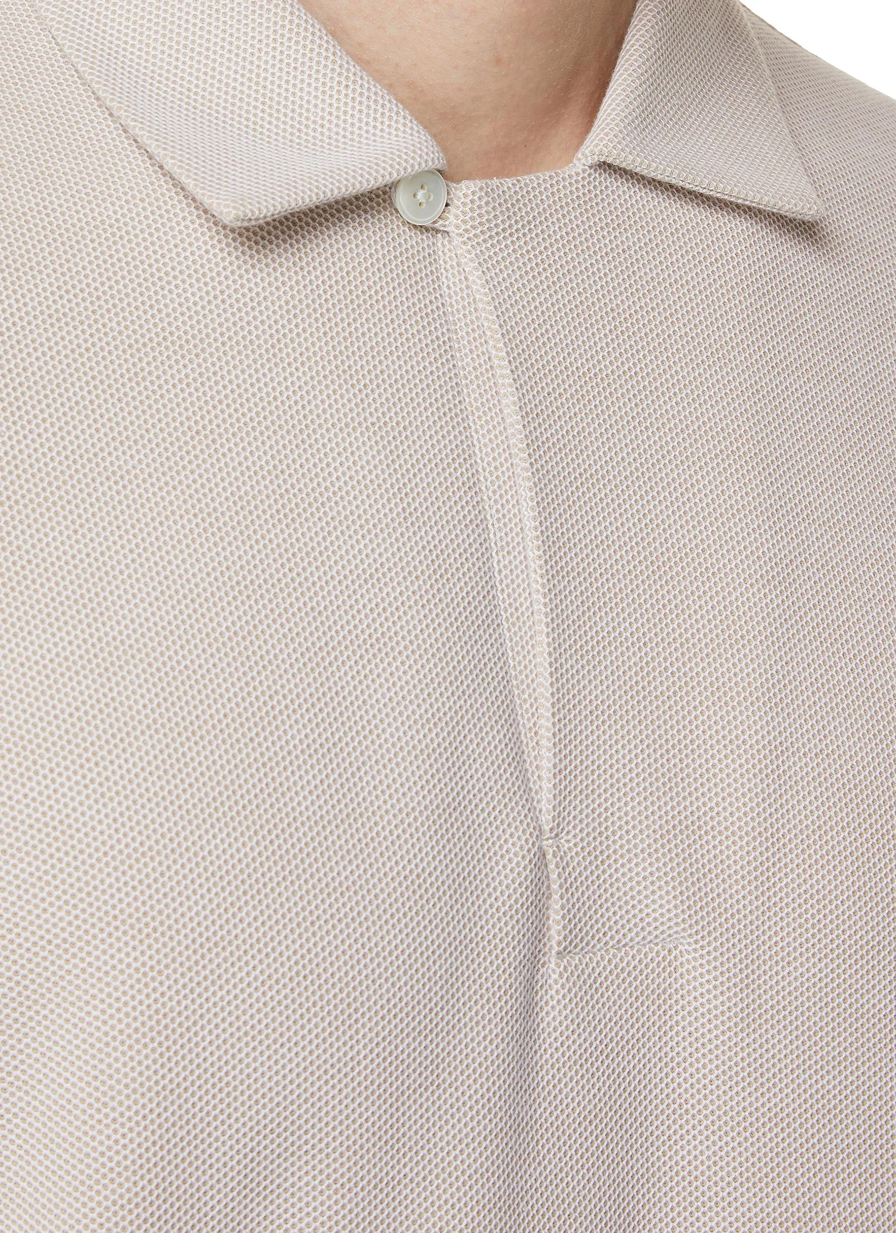 -----------ZEGNA  ---- ------------ ----Honeycomb Cotton Polo Shirt --