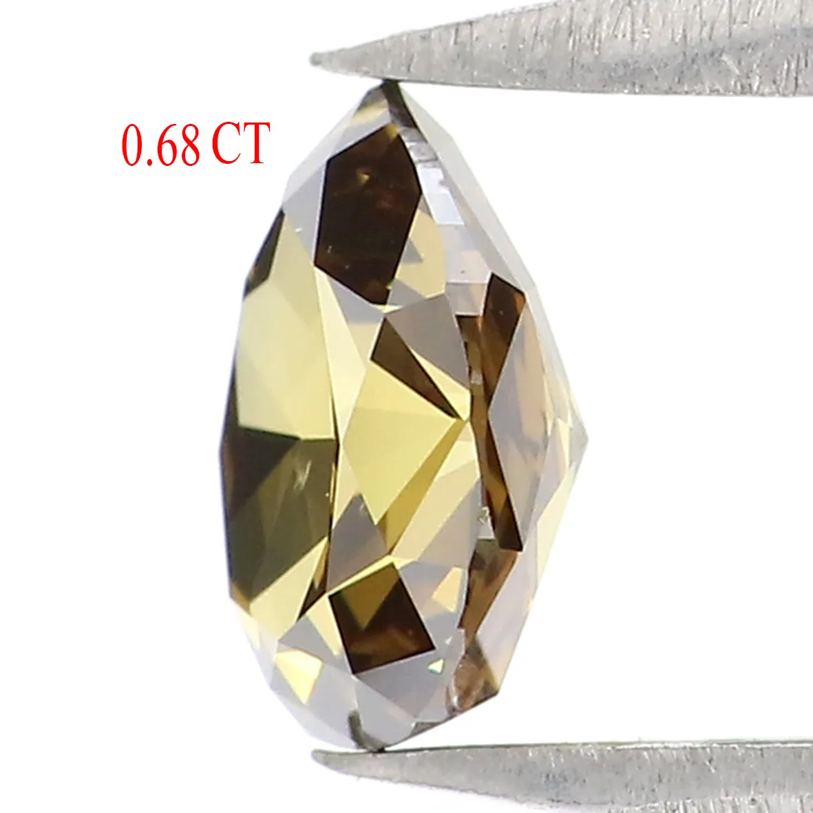 0.68 CT Natural Loose Pear Shape Diamond Yellow Green Color Pear Shape Diamond 6.15 MM Natural Loose Diamond Pear Rose Cut Diamo