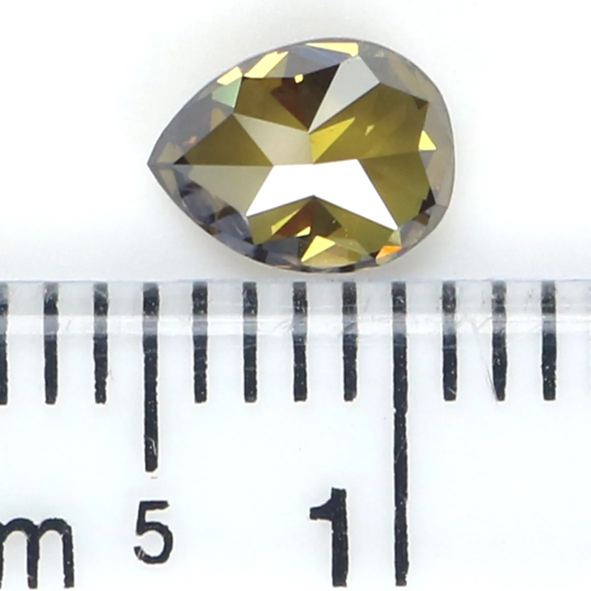 0.68 CT Natural Loose Pear Shape Diamond Yellow Green Color Pear Shape Diamond 6.15 MM Natural Loose Diamond Pear Rose Cut Diamo