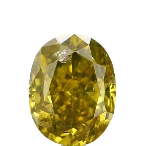 0.73 CT Natural Loose Oval Shape Diamond Yellow Color Oval Shape Diamond 5.70 MM Natural Loose Green Color Oval Brilliant Cut Di