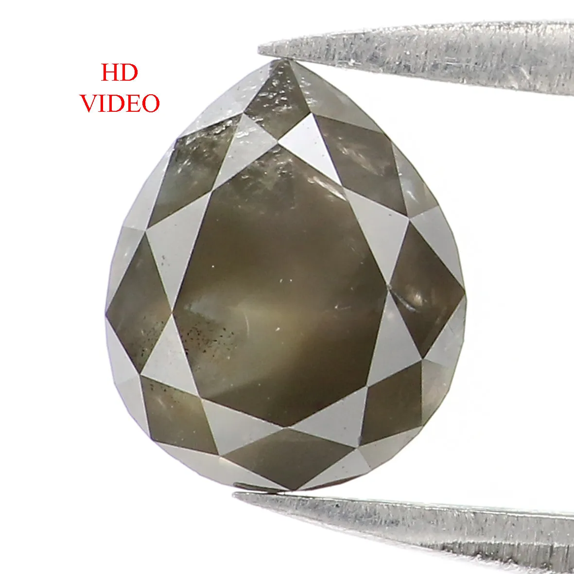 1.18 Ct Natural Loose Pear Shape Diamond Green Black Color Pear Cut Diamond 7.00 MM Natural Loose Diamond Pear Brilliant Cut Dia