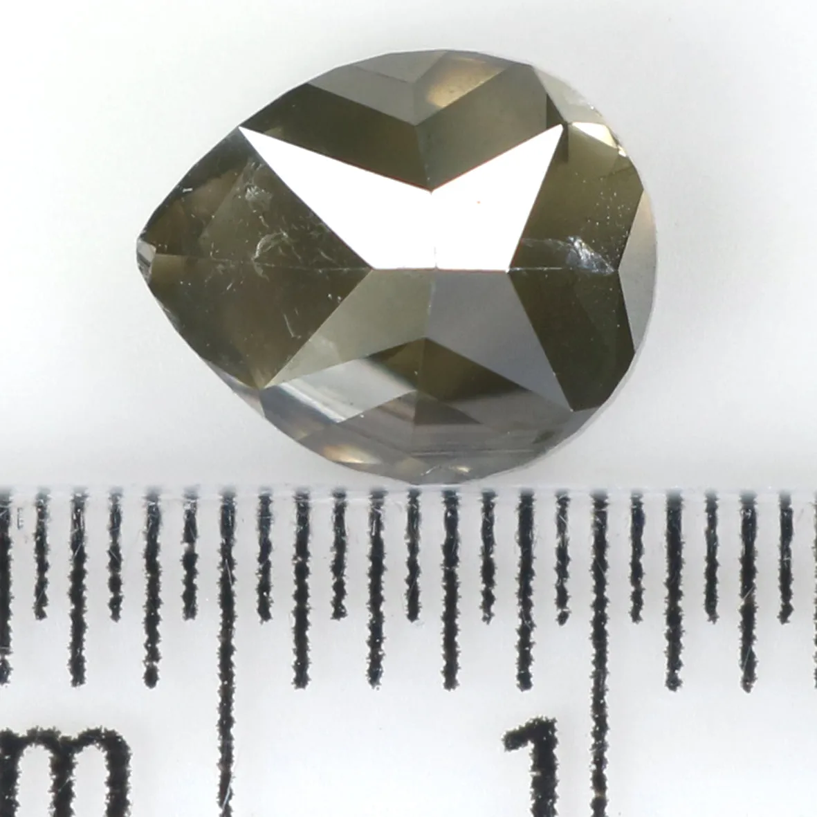 1.18 Ct Natural Loose Pear Shape Diamond Green Black Color Pear Cut Diamond 7.00 MM Natural Loose Diamond Pear Brilliant Cut Dia