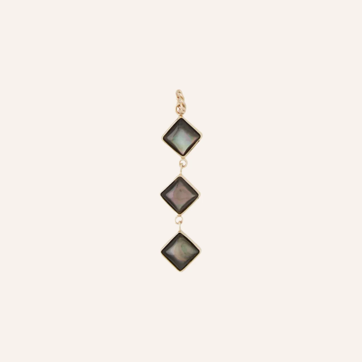 14K Black Mother of Pearl 3-Drop Charm