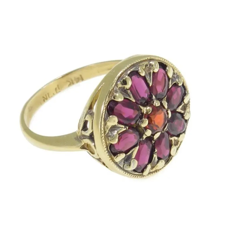 14K Rose Gold Red Garnet 5X3mm Ring