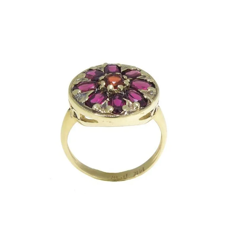 14K Rose Gold Red Garnet 5X3mm Ring