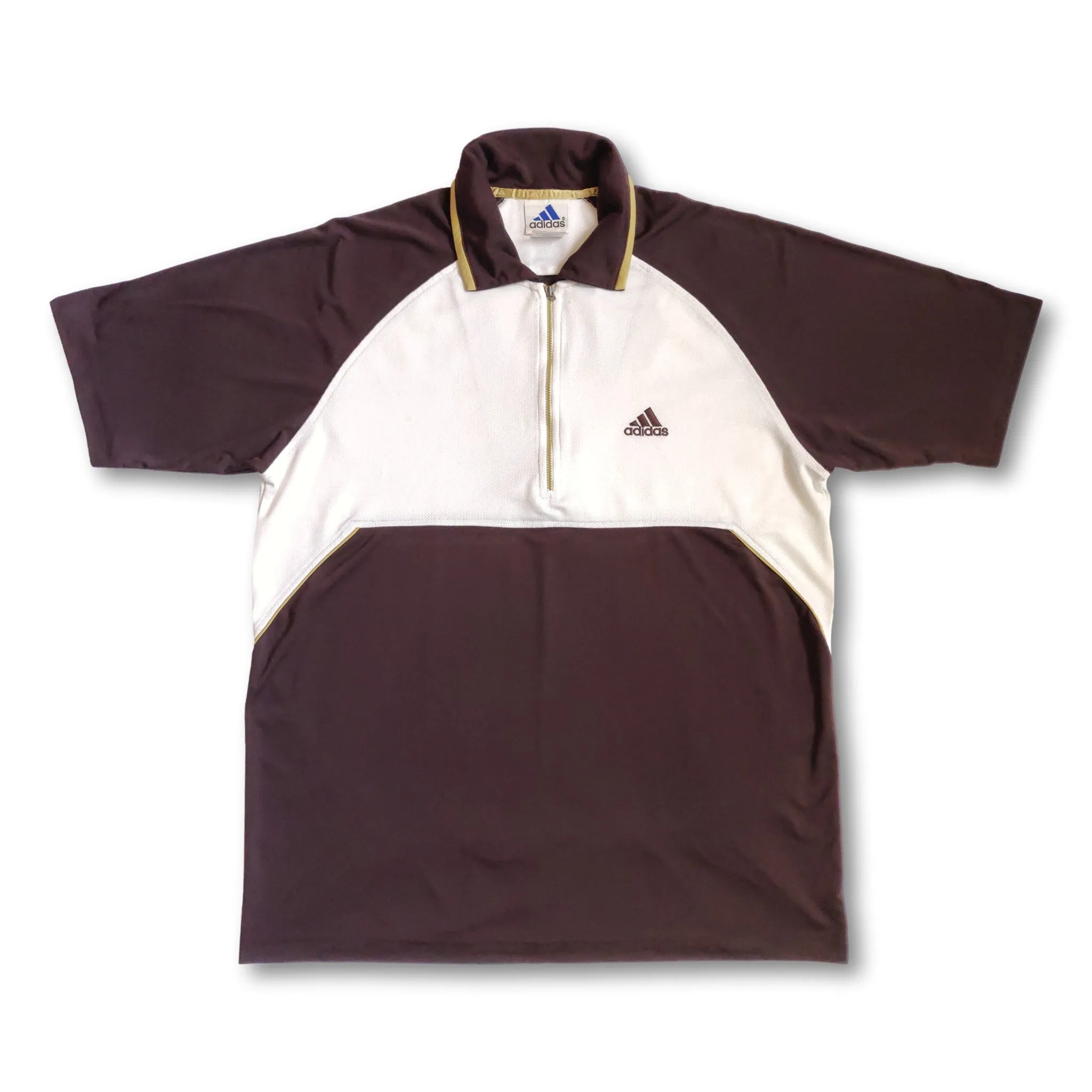 90s brown Adidas Eqt polo shirt