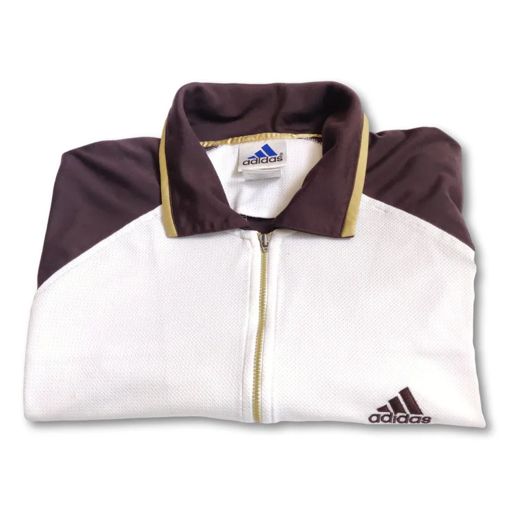 90s brown Adidas Eqt polo shirt