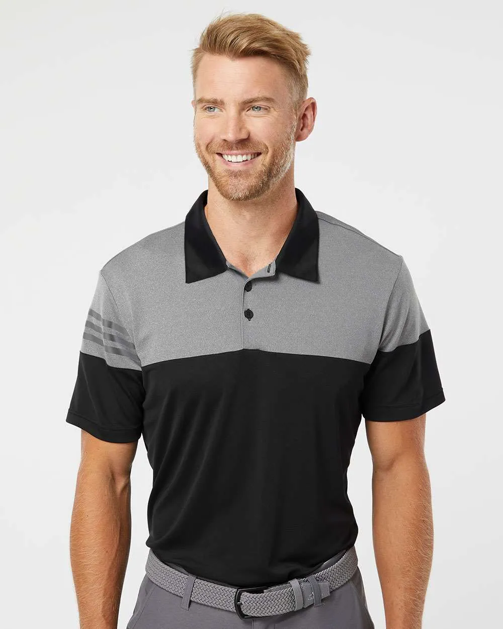 Adidas Heather 3Stripes Block Polo