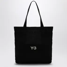 Adidas Y 3    Adidas Y 3 Black Cotton Tote Bag With Logo