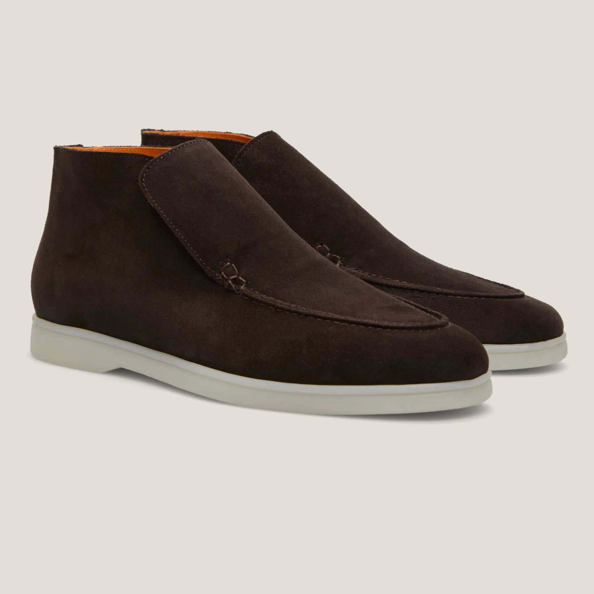 Andora Dark Brown Suede Loafer Boots