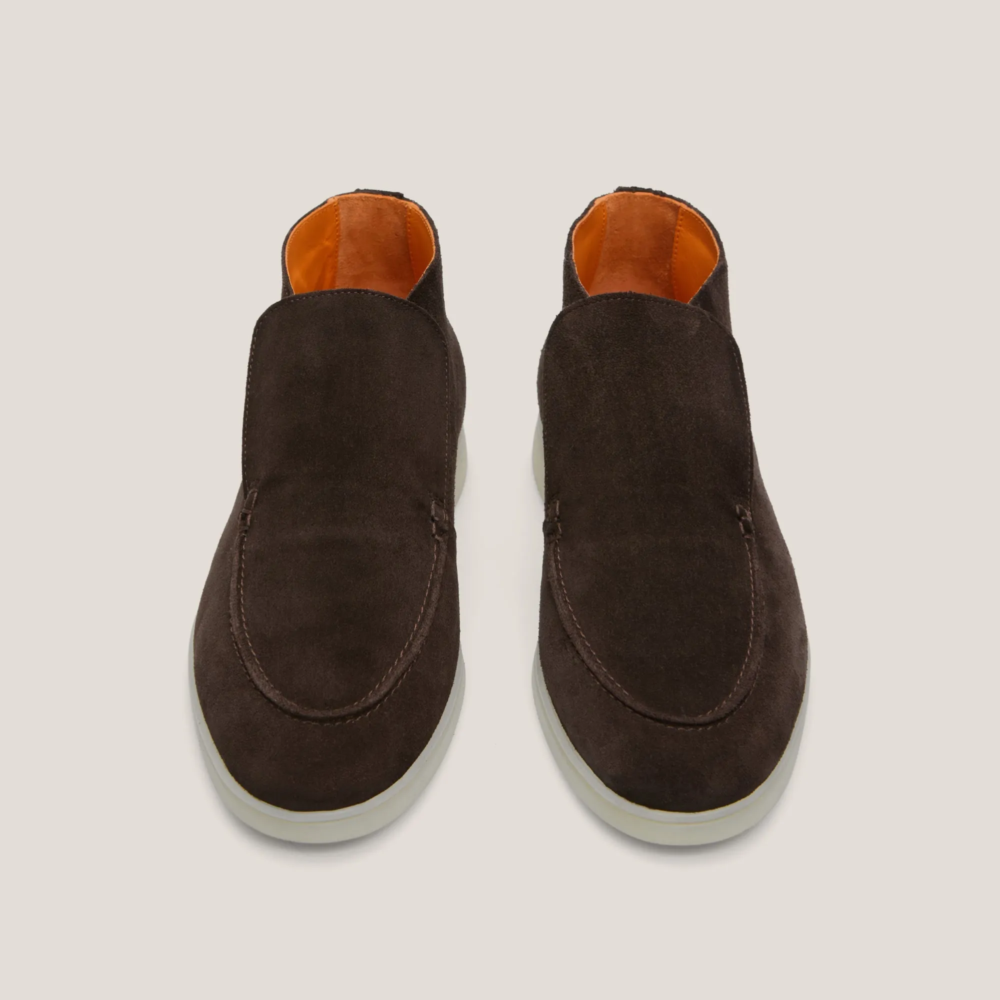 Andora Dark Brown Suede Loafer Boots