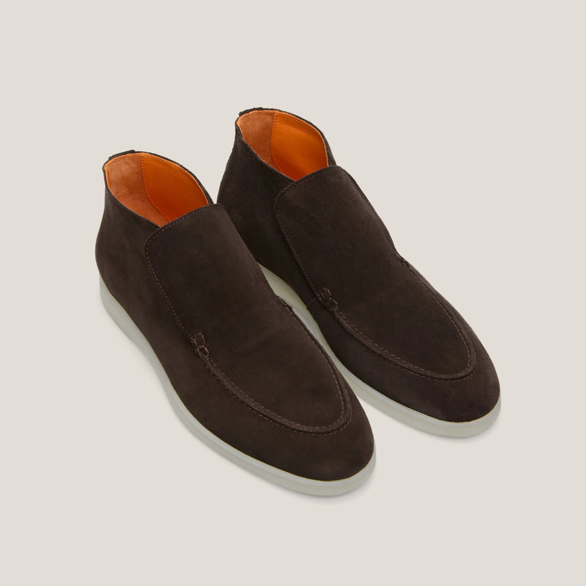 Andora Dark Brown Suede Loafer Boots