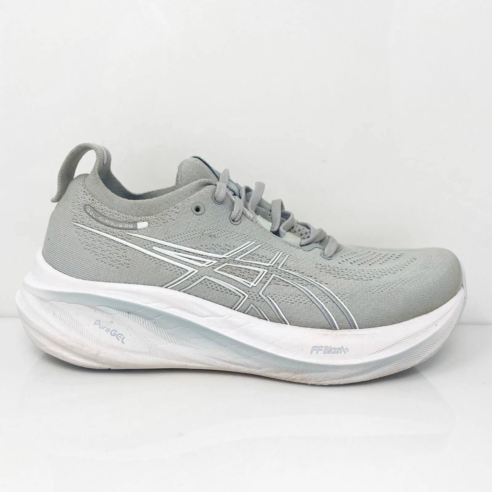 Asics Womens Gel Nimbus 26 1012B601 Gray Running Shoes Sneakers Size 8