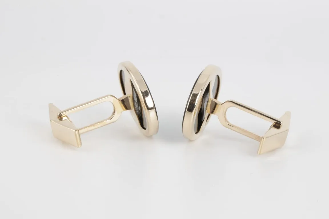 Avedon 14K Yellow Gold Black Onyx Cuff Links (7.80g.)