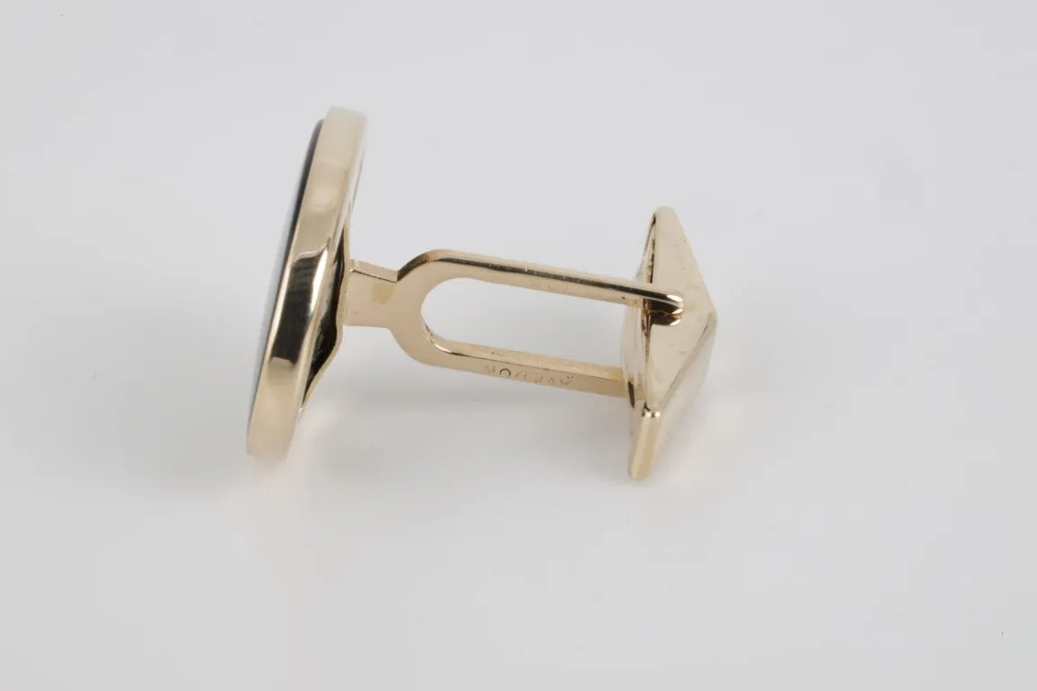 Avedon 14K Yellow Gold Black Onyx Cuff Links (7.80g.)