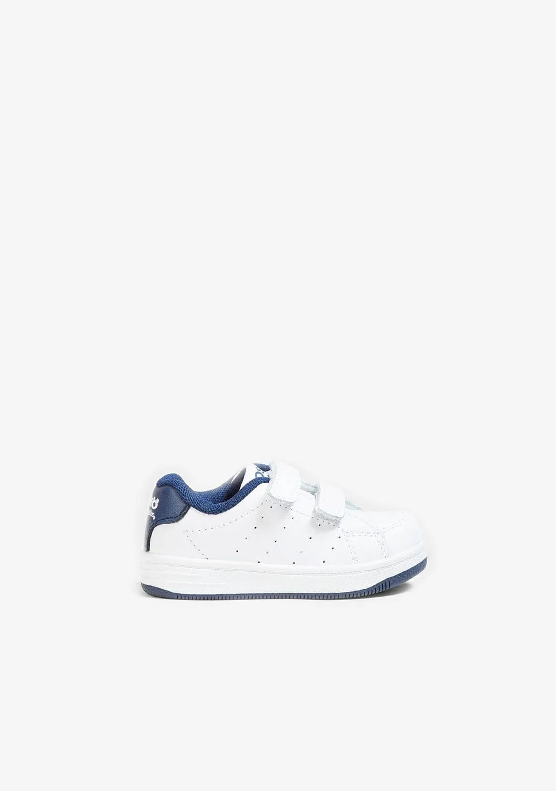 Babies Navy Washable Leather Trainers