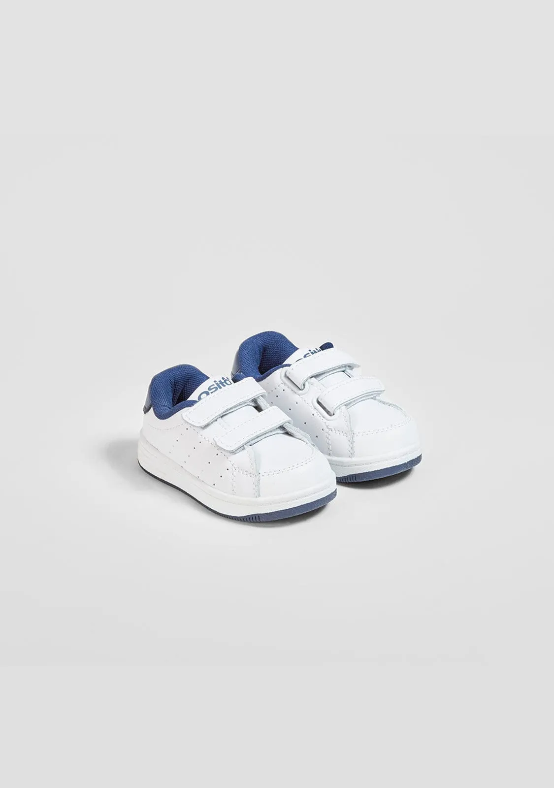 Babies Navy Washable Leather Trainers