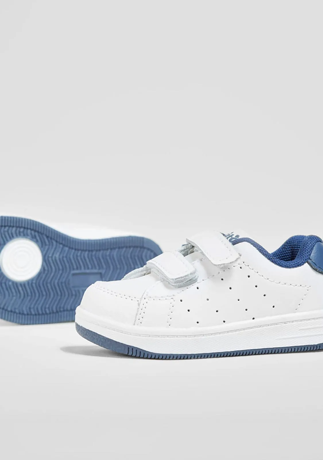 Babies Navy Washable Leather Trainers