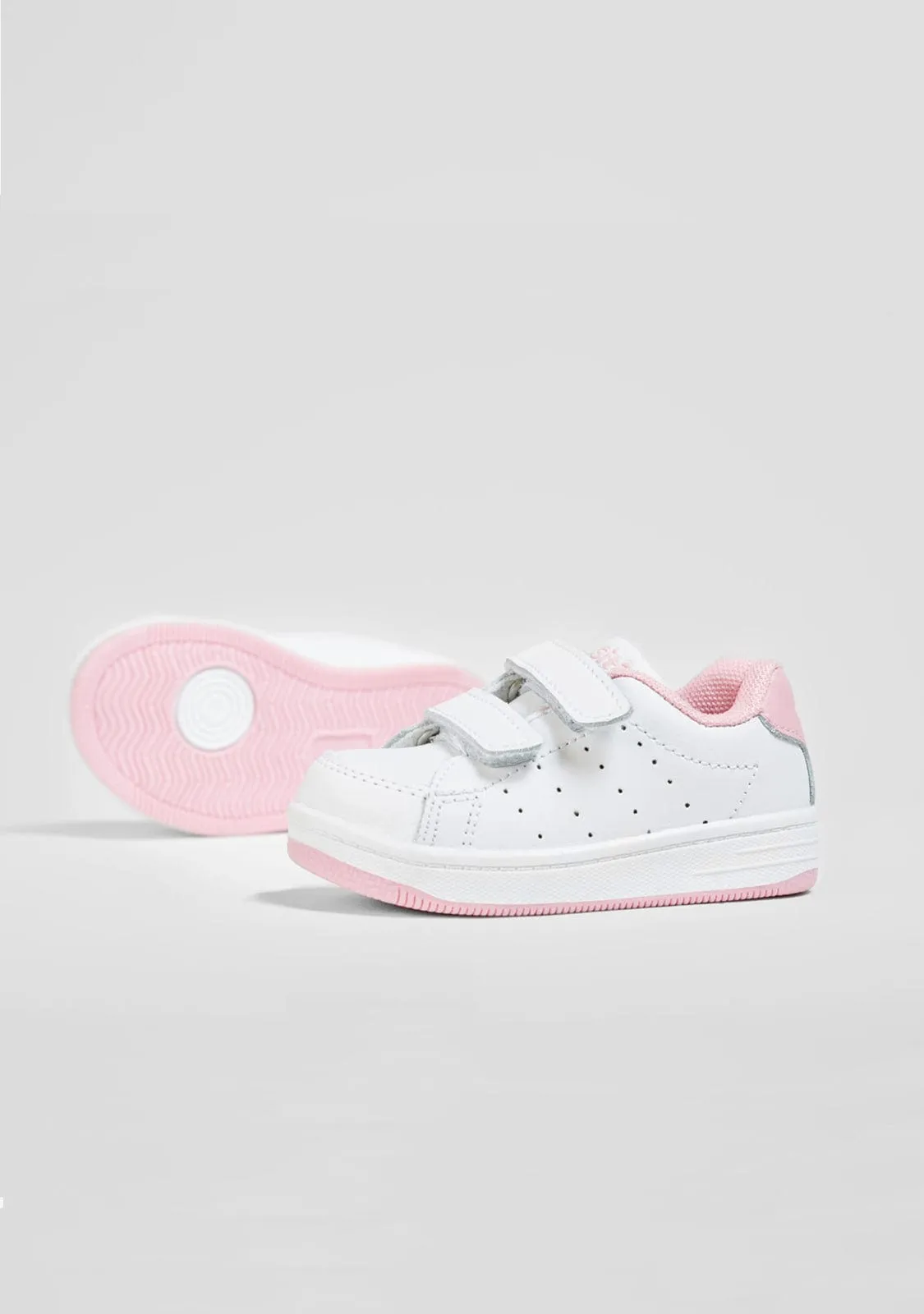 Babies Pink Washable Leather Trainers