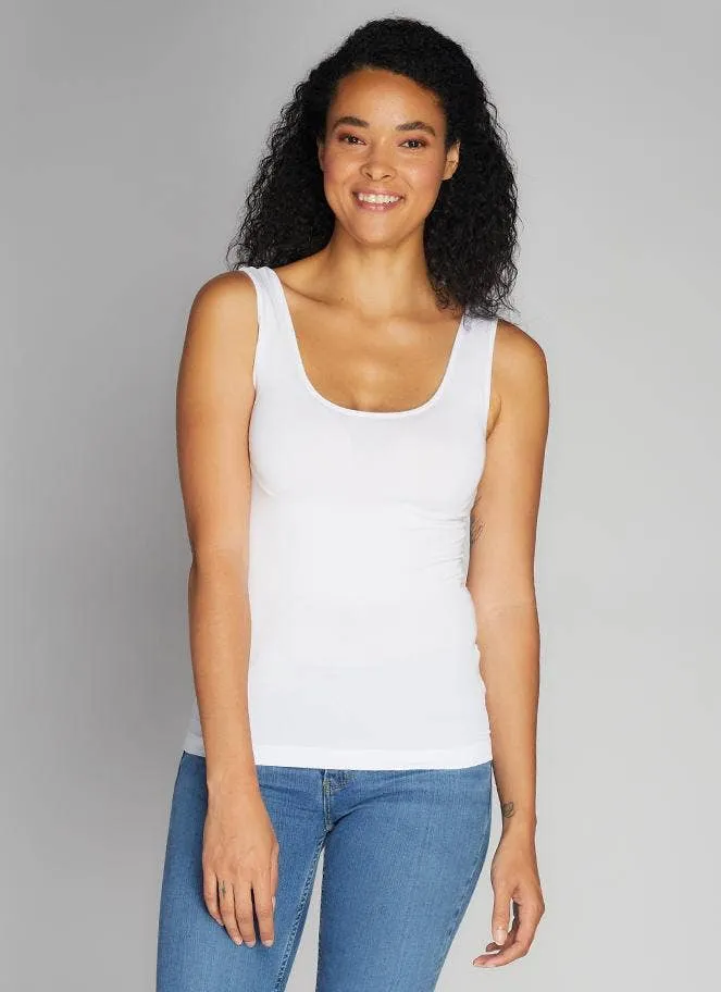 Bamboo Short Tank - White-