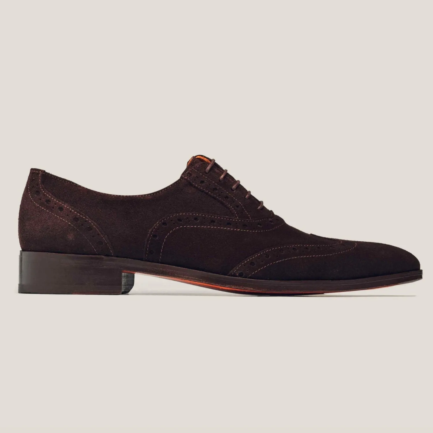 Basel Dark Brown Suede Brogue Shoes