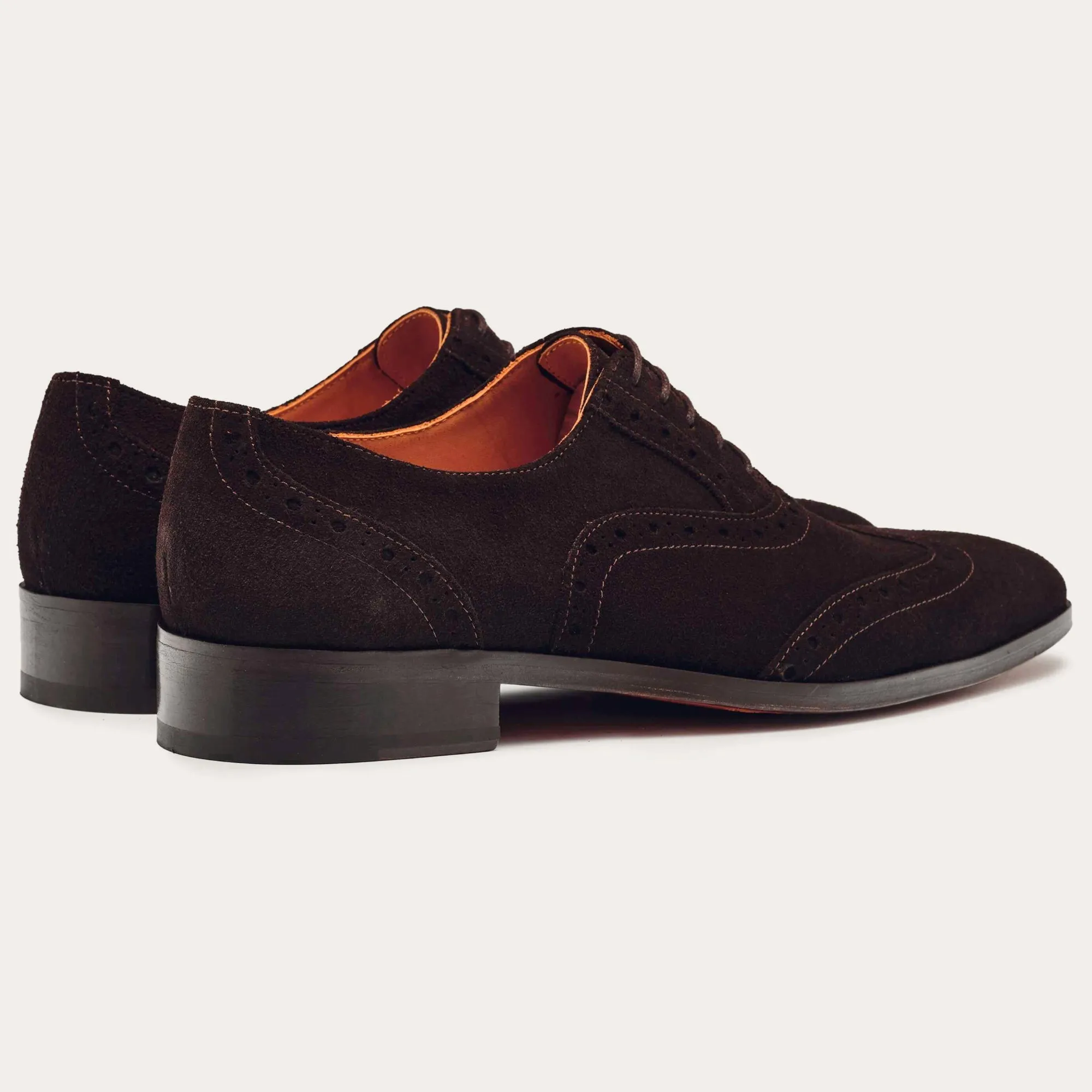 Basel Dark Brown Suede Brogue Shoes