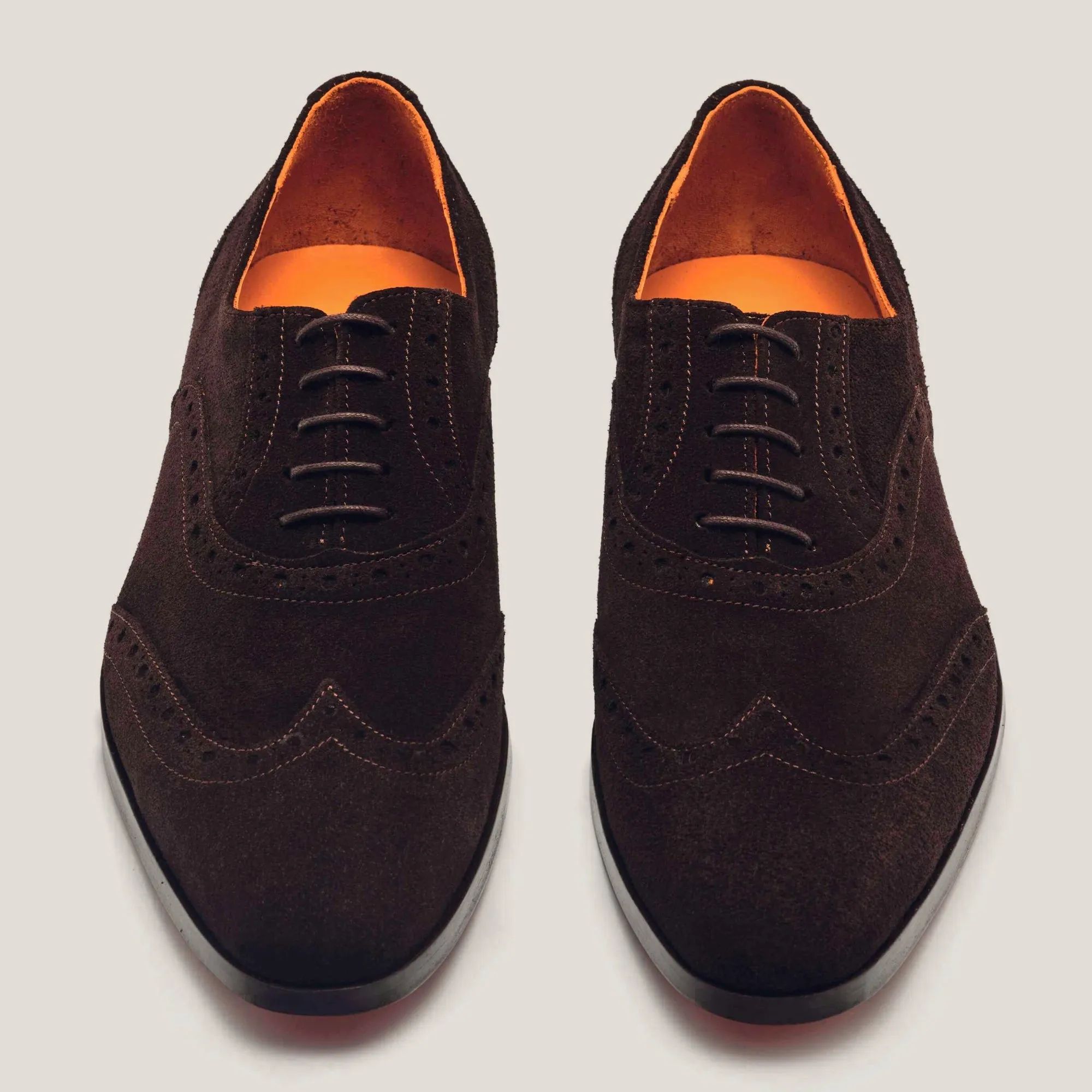 Basel Dark Brown Suede Brogue Shoes