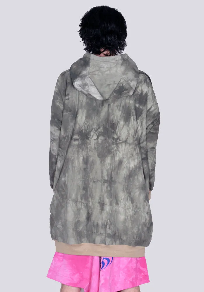 BERNHARD WILLHELM C82+P2 TIEDYE SWEAT HOODIE GREY/KHAKI