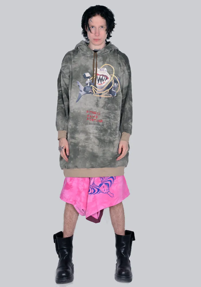 BERNHARD WILLHELM C82+P2 TIEDYE SWEAT HOODIE GREY/KHAKI