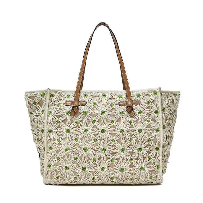 BORSA MARCELLA TESSUTO E PELLE Donna Apple Green