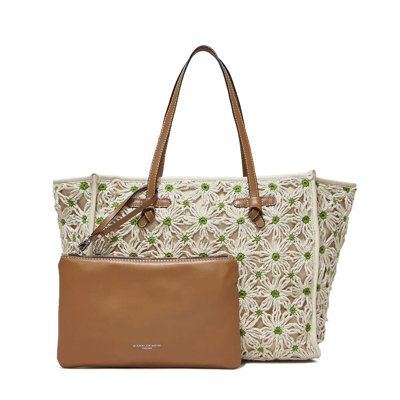 BORSA MARCELLA TESSUTO E PELLE Donna Apple Green