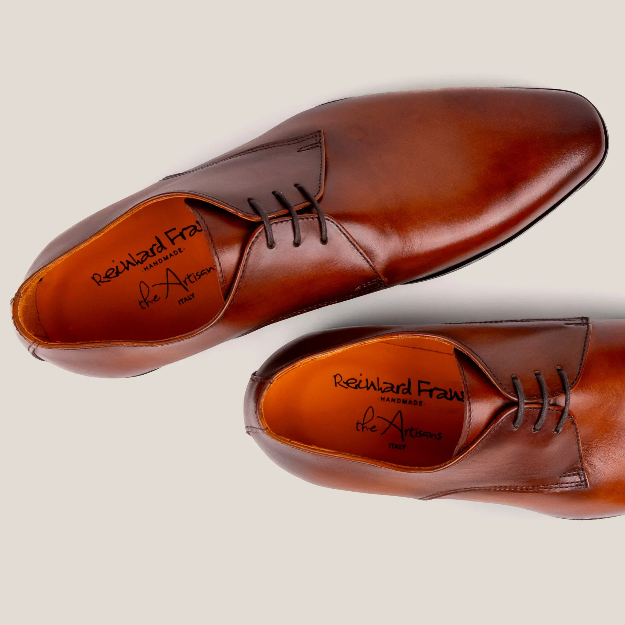 Boston24 Cognac Brown Leather Derby Shoes