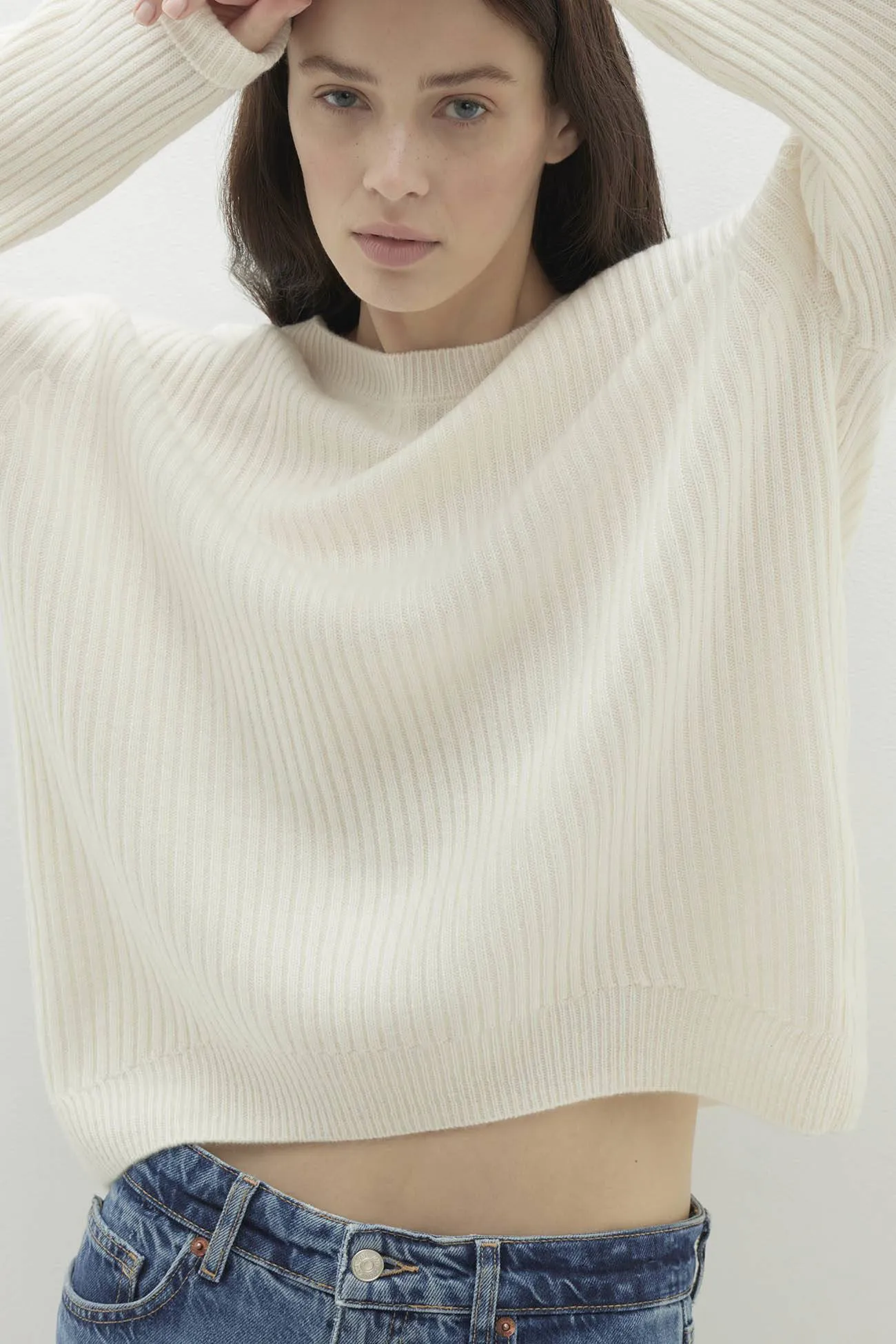 CAMPBELL RIBBED CREWNECK CASHMERE SWEATER