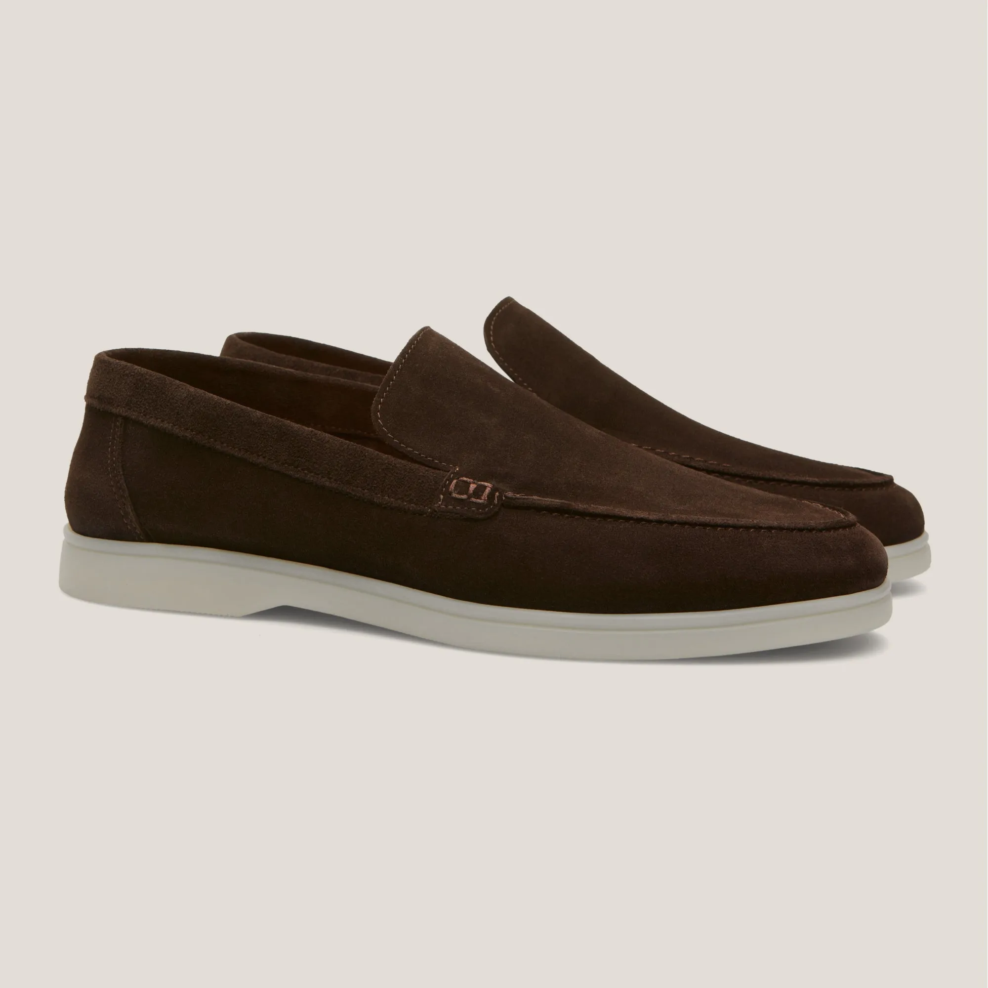 Capri Dark Brown Suede Loafers