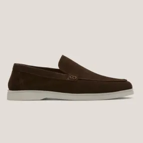 Capri Dark Brown Suede Loafers