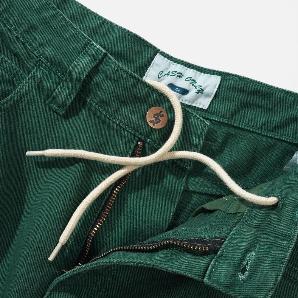 Cash Only - Aleka Denim Cargo Pants - Green