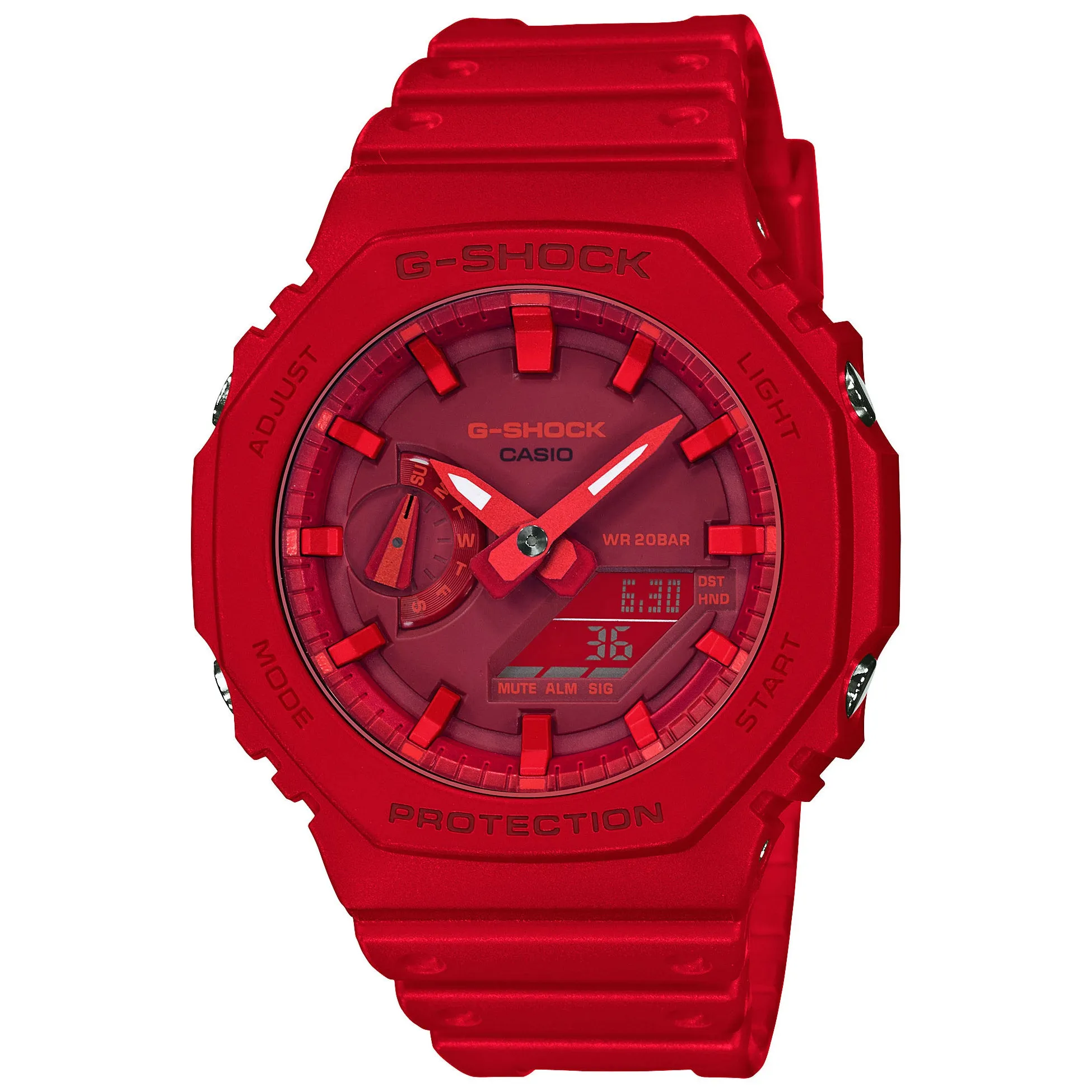 Casio G-Shock Red CasiOak Carbon Core Guard 2100 Series GA2100-4A