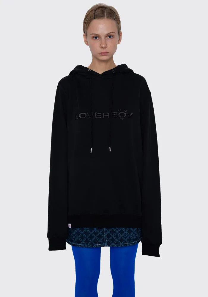 CHARLES JEFFREY LOVERBOY CJLAW22LH LOGO SWEAT HOODIE BLACK