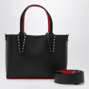 Christian Louboutin    Christian Louboutin Cabata Black Leather Mini Tote Bag With Spikes