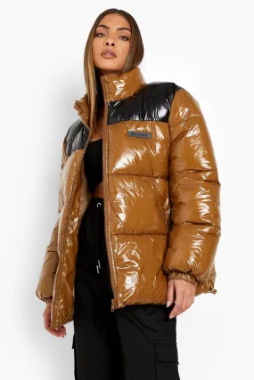 Colorblock High Shine Puffer