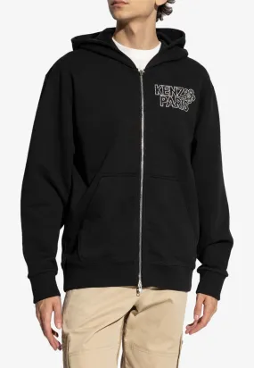 Constellation Embroidered Zip-Up Hoodie