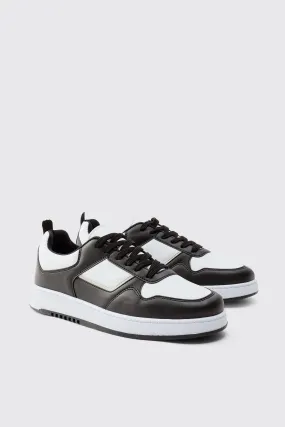 Contrast Chunky Trainers In Black