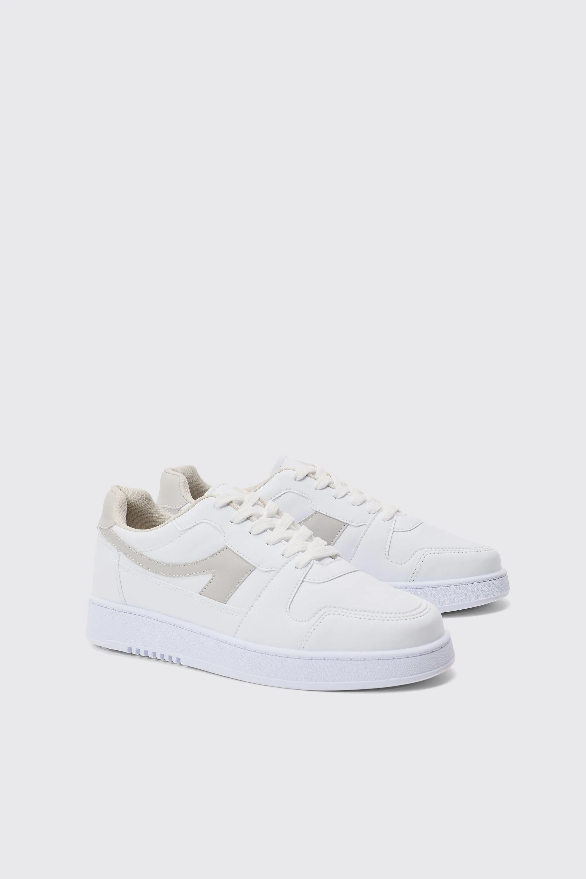 Contrast Panel Chunky Trainers In Stone