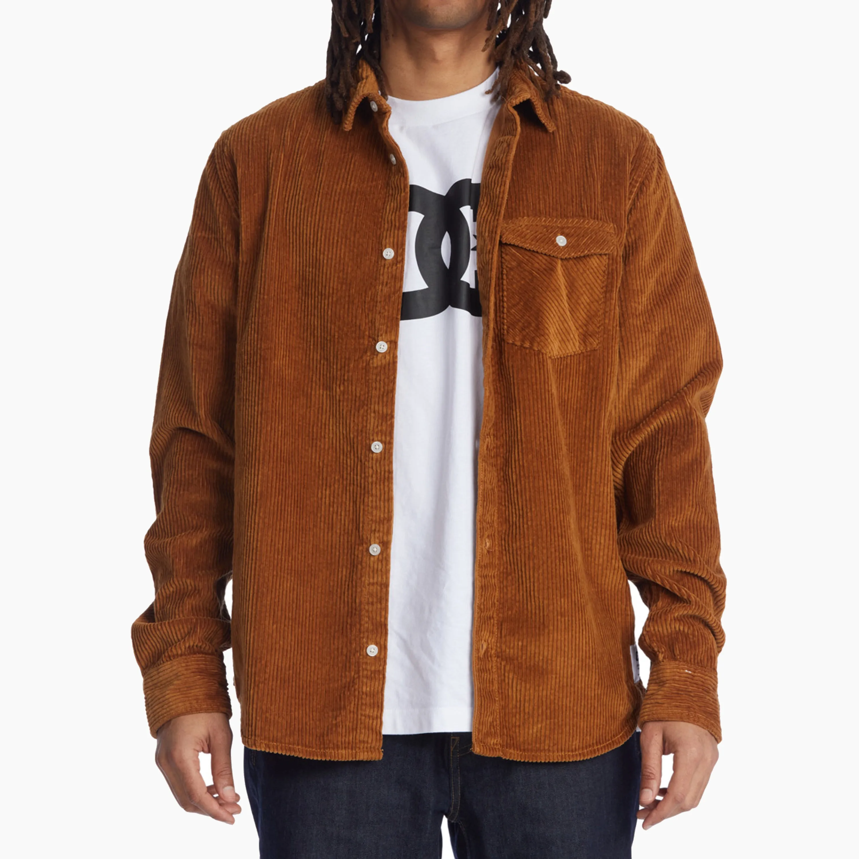 DC THE BUROUGH PANA SHIRT BROWN - EDYWT03257