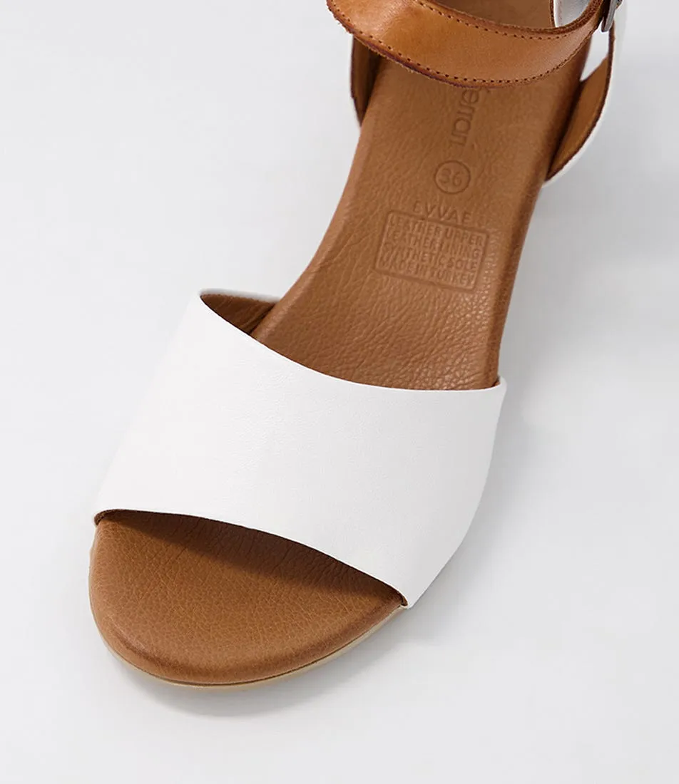 DIANA FERRARI Evvae White-tan Leather Sandals