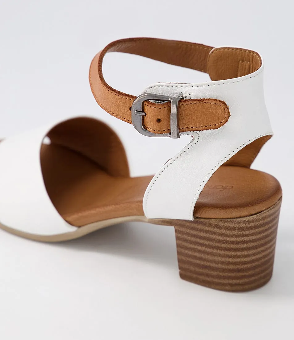 DIANA FERRARI Evvae White-tan Leather Sandals