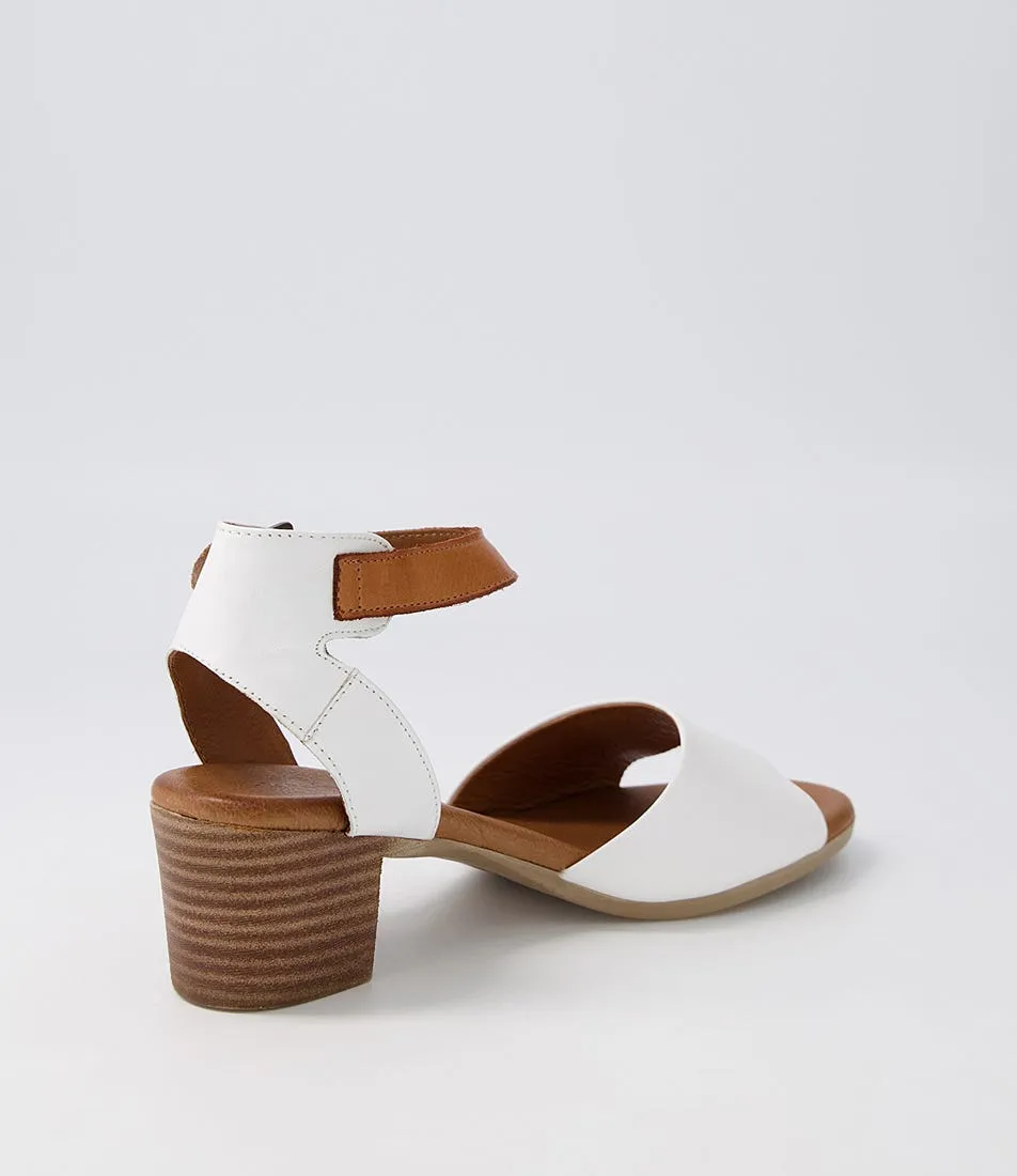 DIANA FERRARI Evvae White-tan Leather Sandals