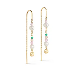 Enamel Copenhagen Sophia Earring - Light Pink, Kaki green, Peach and Pearl