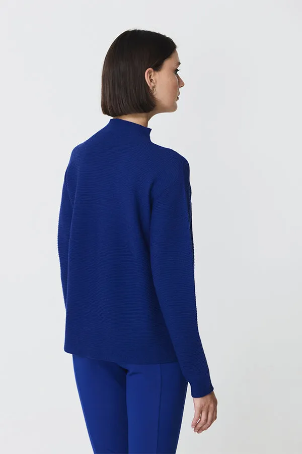 Escorpion BLUE FUNNEL NECK OTTOMAN SWEATER